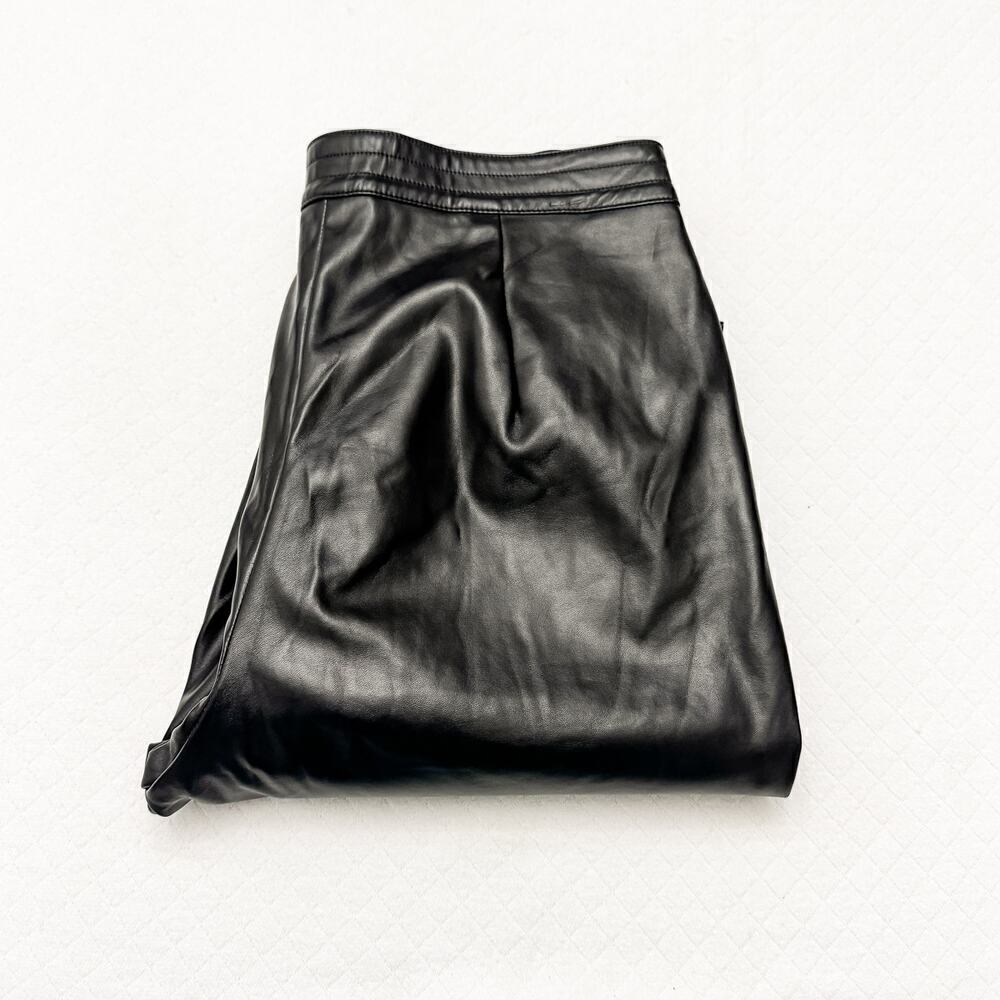 Princess Polly Faux Leather Balloon Pant Black Size 4
